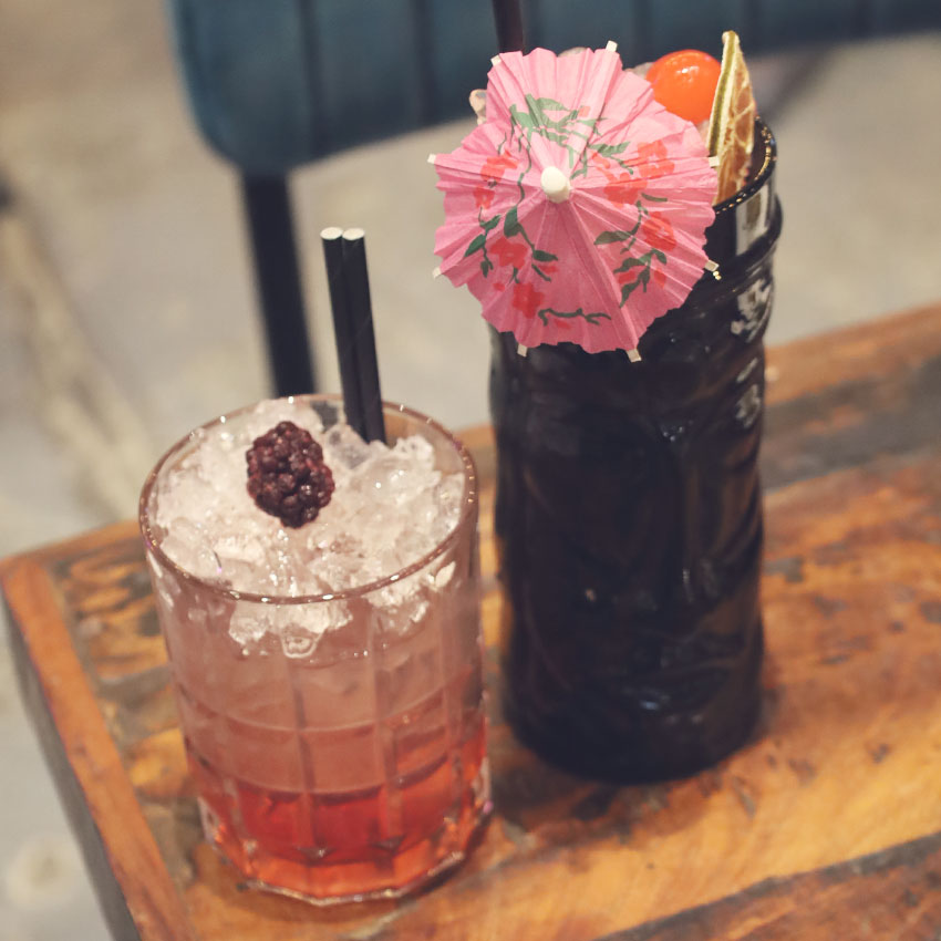 Hand mixed cocktails at ICE Restaurant in Bury St Edmunds, Suffolk, advertising cocktail offer 2 for £15 every Thursday and Friday.